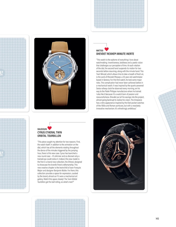 The double orbital tourbillon is another Cyrus signature feature. This Etheral model also paved the way for round cases from the brand, with Benjamin Muller in charge of design, as illustrated by this 2024 article in Europa Star.