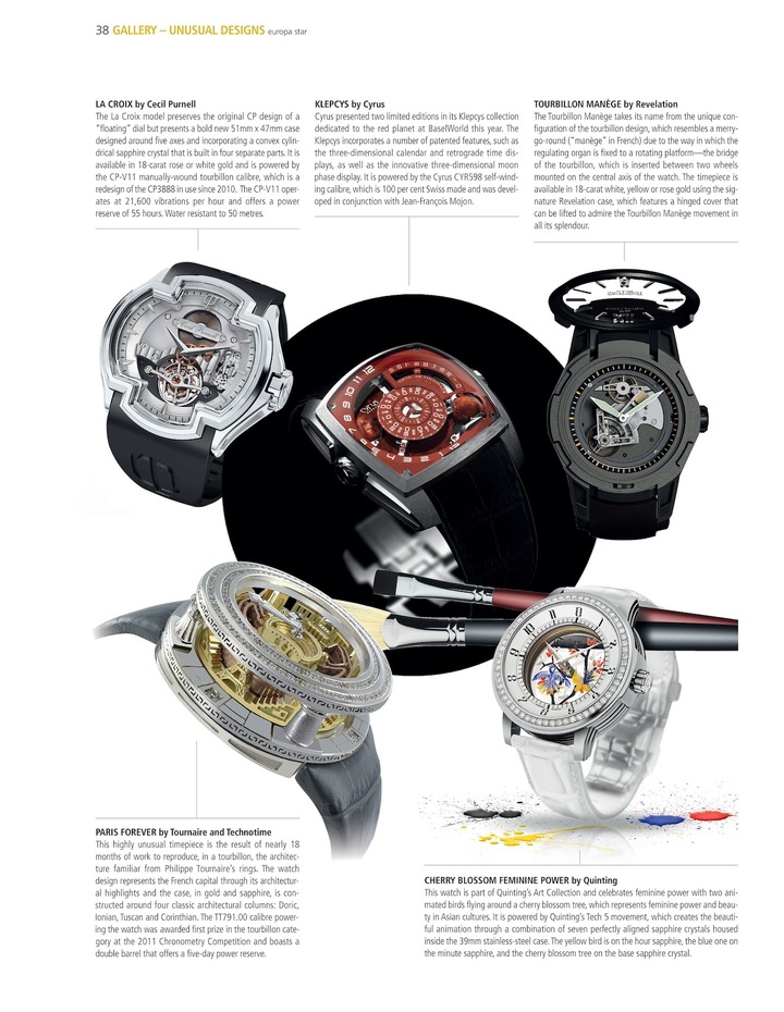 Mars, the red planet, inspired this version of the Klepcys presented by Cyrus at Baselworld 2012.