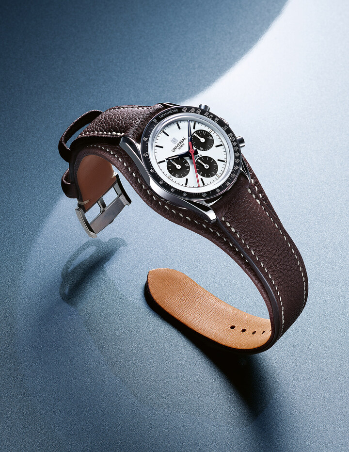 Universal Genève presents its tribute to the “Nina Rindt” Compax. The wife of Formula 1 champion Jochen Rindt became an unexpected style icon. The Universal Genève Compax she wore was one of the twentieth century's most collected vintage watches.