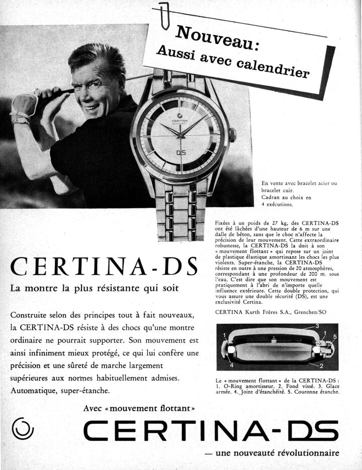 The introduction of the Certina DS (1961 advertisement).