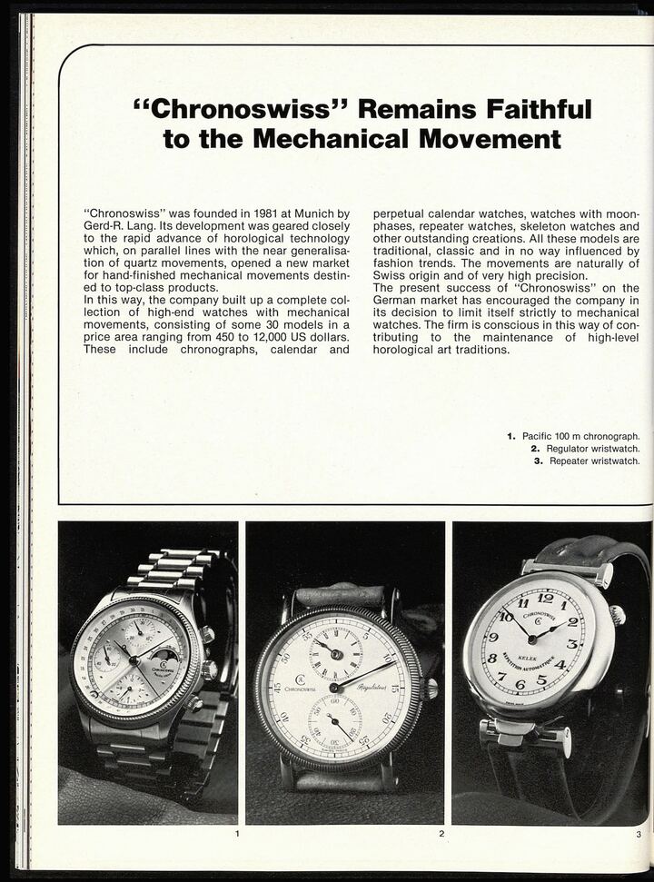 In the years of doubt about the future of watchmaking, Chronoswiss was one of the brands betting on the resilience of the mechanical watch. At the end of the 1980s, its founder Gerd-Rüdiger Lang bought the stock of Marvin calibres that form the basis of the Lang 1943 project today.