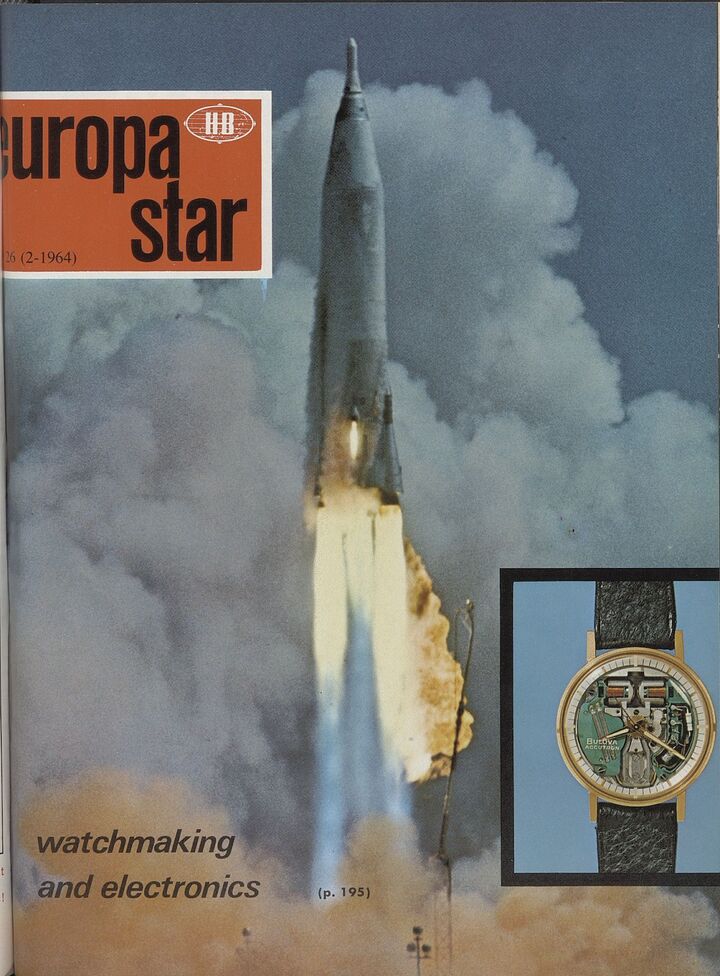 “Watchmaking and electronics”: the Space Age Accutron on the cover of a 1964 issue of Europa Star